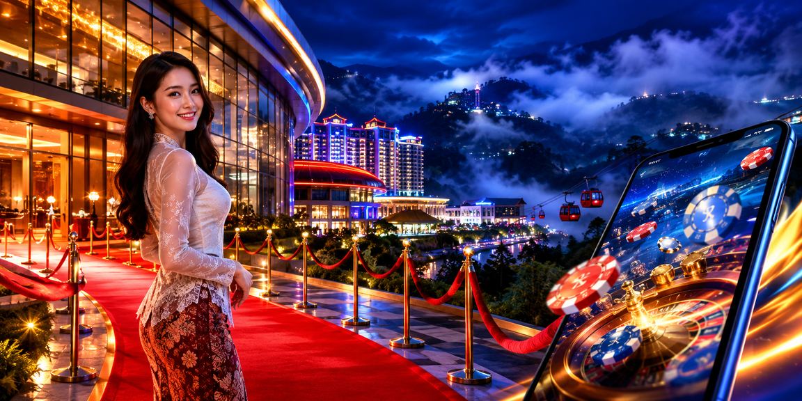 A Genting Highlands player accessing mobile casino jackpots via smartphone